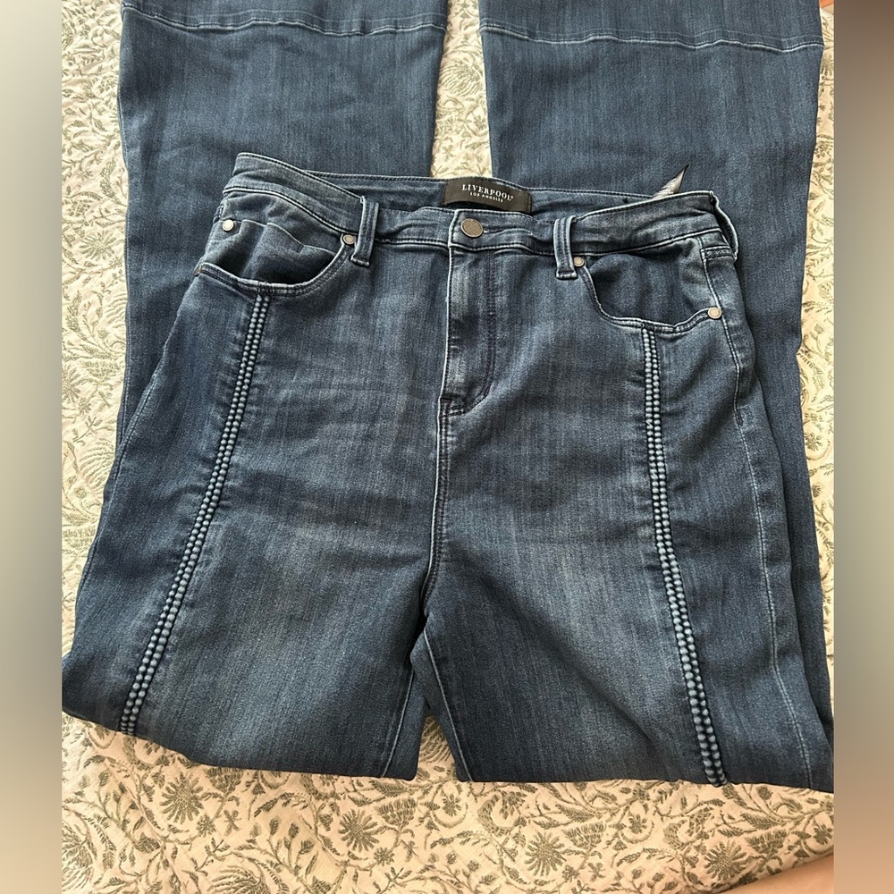 Liverpool Dark Blue Jeans with Embellished Sides